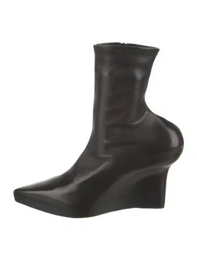 Pre-owned Givenchy Leather Sock Boots In Black
