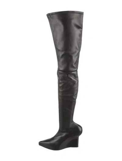 Pre-owned Givenchy Leather Sock Boots In Black