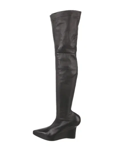 Pre-owned Givenchy Leather Sock Boots In Black