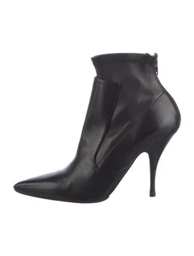 Pre-owned Givenchy Leather Sock Boots In Black