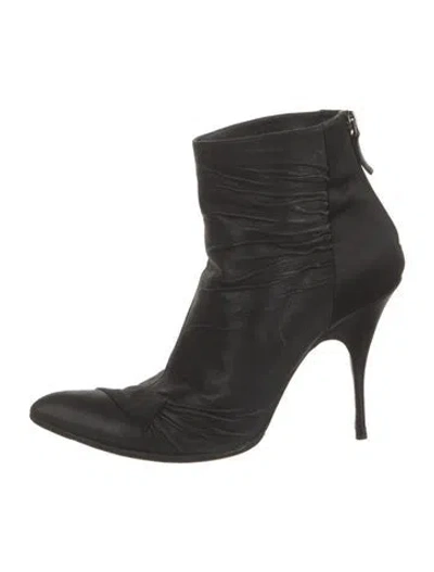 Pre-owned Givenchy Leather Sock Boots In Black