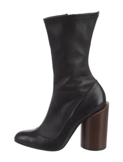 Pre-owned Givenchy Leather Sock Boots In Black