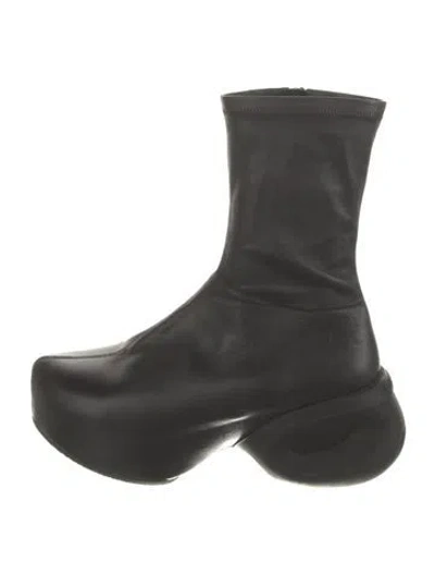 Pre-owned Givenchy Leather Sock Boots In Black