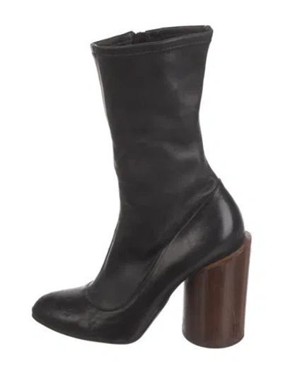 Pre-owned Givenchy Leather Sock Boots In Black