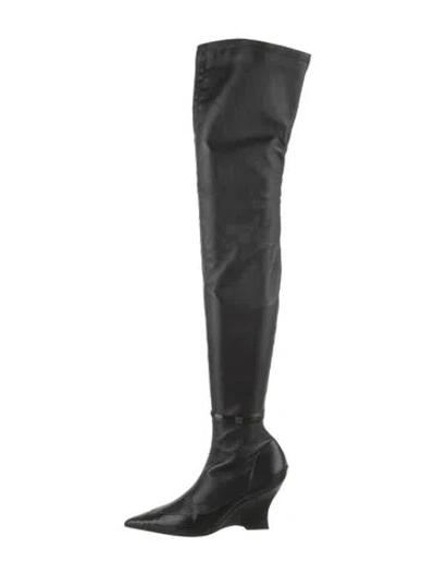 Pre-owned Givenchy Leather Sock Boots In Black