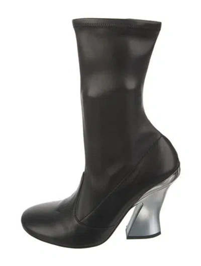 Pre-owned Givenchy Leather Sock Boots In Black
