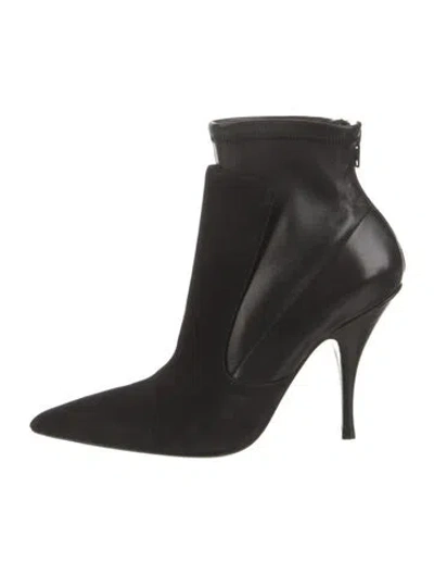 Pre-owned Givenchy Leather Sock Boots In Black