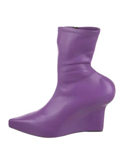 Pre-owned Givenchy Leather Sock Boots In Purple