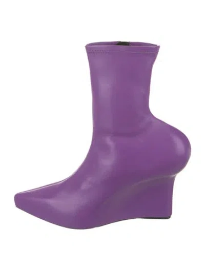 Pre-owned Givenchy Leather Sock Boots In Purple