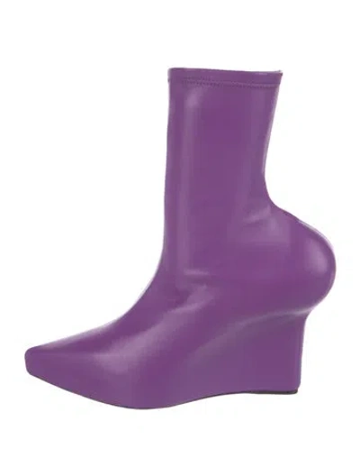 Pre-owned Givenchy Leather Sock Boots In Purple