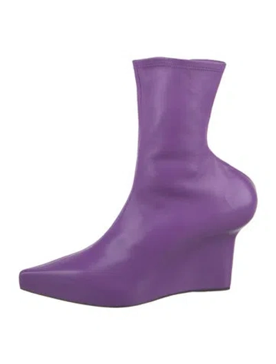 Pre-owned Givenchy Leather Sock Boots In Purple