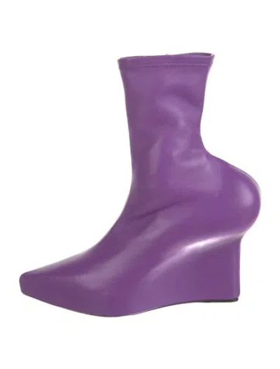 Pre-owned Givenchy Leather Sock Boots In Purple