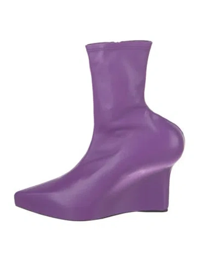 Pre-owned Givenchy Leather Sock Boots W/ Tags In Purple