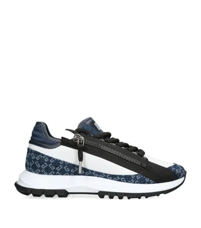 Givenchy Two-tone Denim And Synthetic Leather Spectre Sneakers In Multicolor