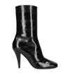 Givenchy Sliced Square Ankle Boots In Shiny Leather In Black