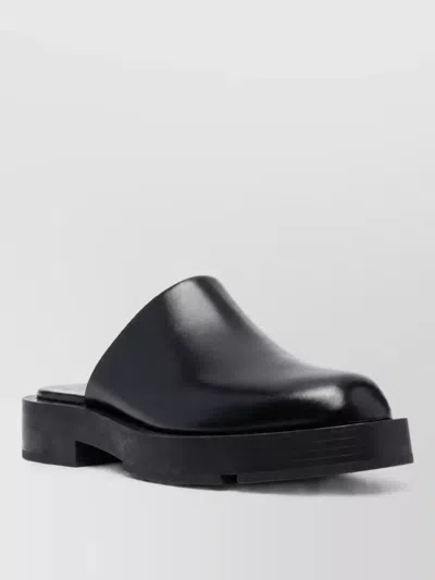 Givenchy Leather Square Toe Mules In Black