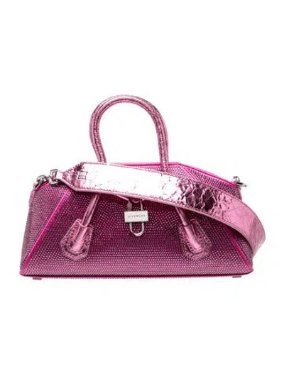 Pre-owned Givenchy Leather Stretch Mini Sac Rose W/ Tags In Pink