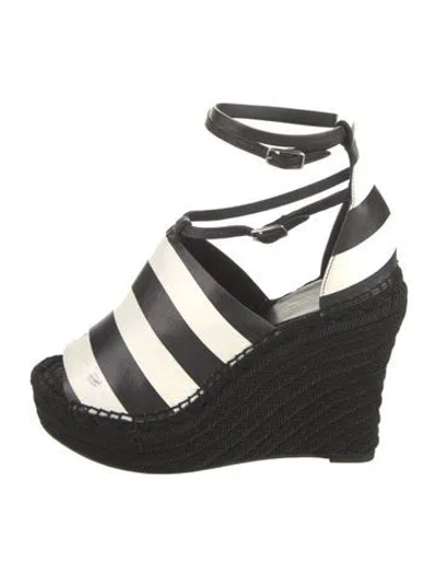 Pre-owned Givenchy Leather Striped Espadrilles In White