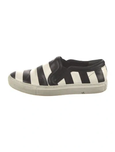 Pre-owned Givenchy Leather Striped Sneakers In Black