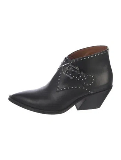 Pre-owned Givenchy Leather Studded Accents Boots In Black