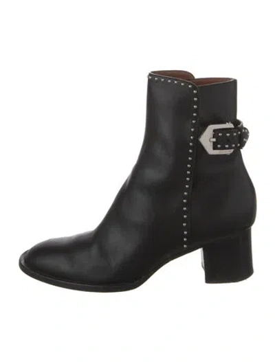 Pre-owned Givenchy Leather Studded Accents Boots In Black