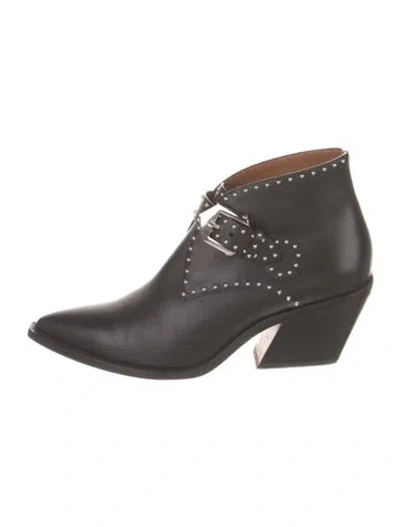 Pre-owned Givenchy Leather Studded Accents Boots In Black