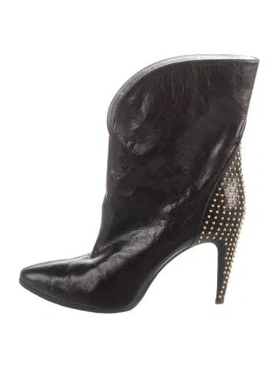 Pre-owned Givenchy Leather Studded Accents Boots In Black