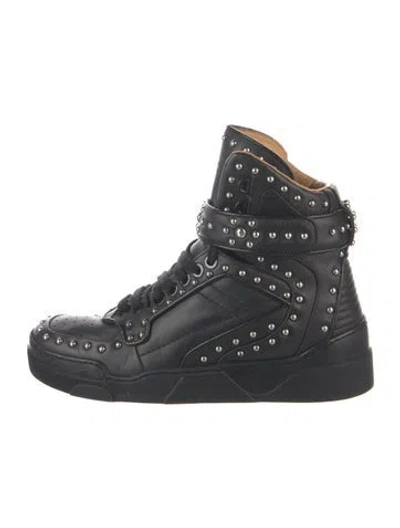 Pre-owned Givenchy Leather Studded Accents Boots In Blue
