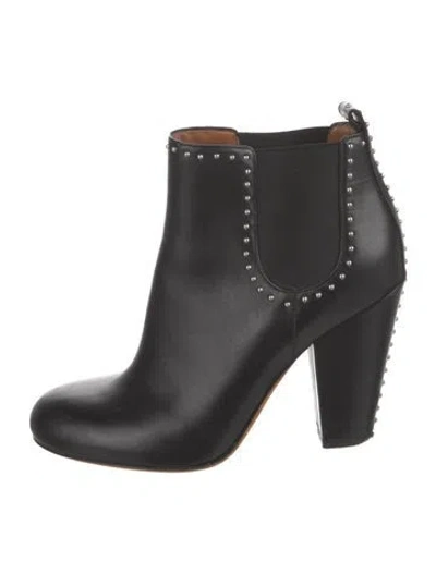 Pre-owned Givenchy Leather Studded Accents Chelsea Boots In Black