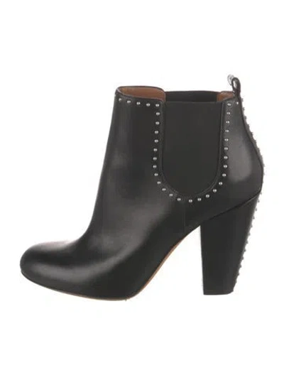 Pre-owned Givenchy Leather Studded Accents Chelsea Boots In Black