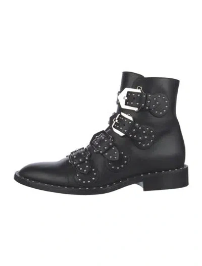 Pre-owned Givenchy Leather Studded Accents Combat Boots In Multi