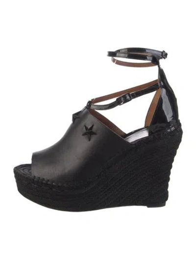 Pre-owned Givenchy Leather Studded Accents Espadrilles In Black
