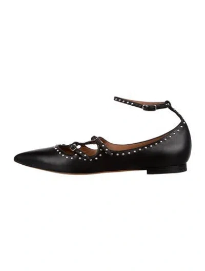 Pre-owned Givenchy Leather Studded Accents Flats In Black