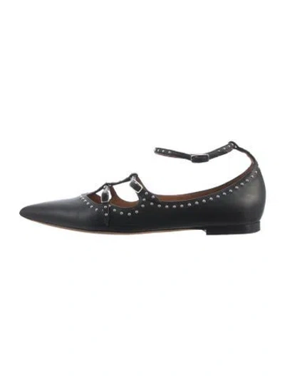 Pre-owned Givenchy Leather Studded Accents Flats In Black