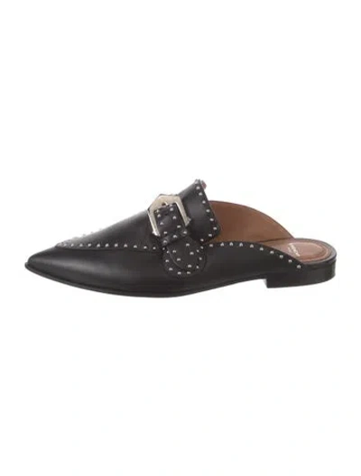 Pre-owned Givenchy Leather Studded Accents Mules In Black