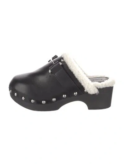 Pre-owned Givenchy Leather Studded Accents Mules In Black