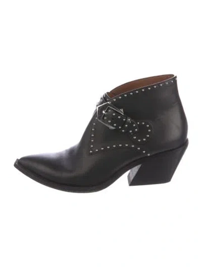 Pre-owned Givenchy Leather Studded Accents Mules In Black