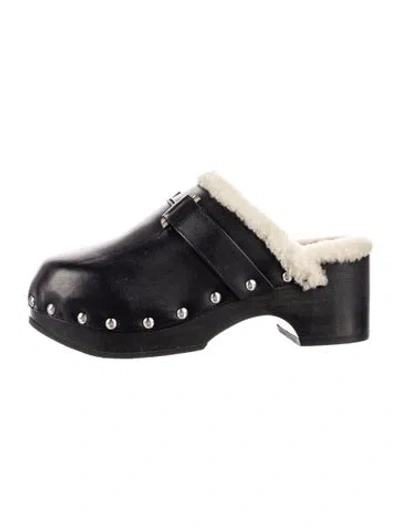 Pre-owned Givenchy Leather Studded Accents Mules In Blue