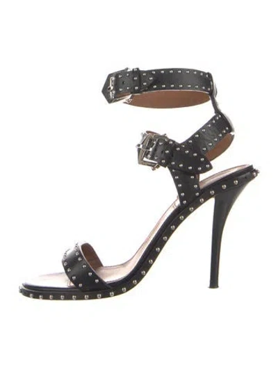 Pre-owned Givenchy Leather Studded Accents Sandals In Black
