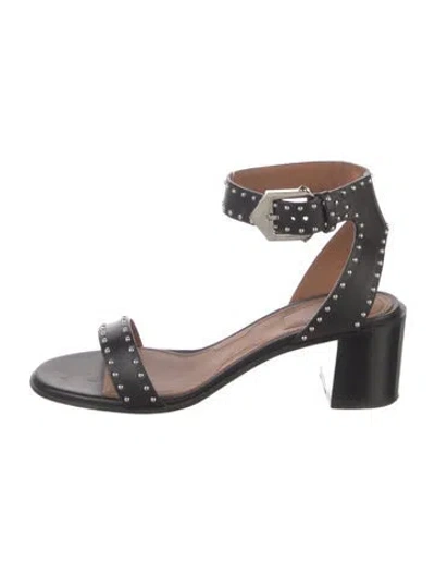 Pre-owned Givenchy Leather Studded Accents Sandals In Black