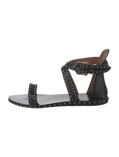 Pre-owned Givenchy Leather Studded Accents Sandals In Black