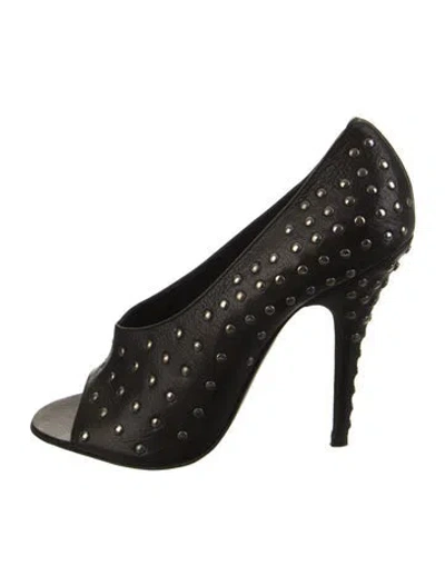 Pre-owned Givenchy Leather Studded Accents Sandals In Black