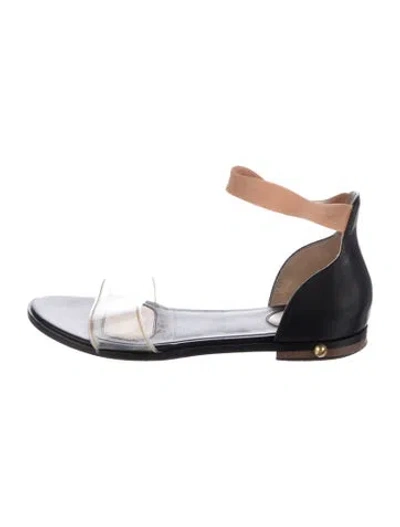 Pre-owned Givenchy Leather Studded Accents Sandals In Black