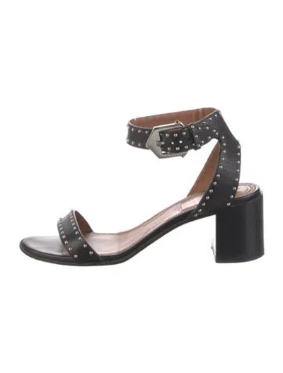 Pre-owned Givenchy Leather Studded Accents Sandals In Black