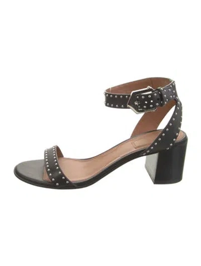 Pre-owned Givenchy Leather Studded Accents Sandals In Black