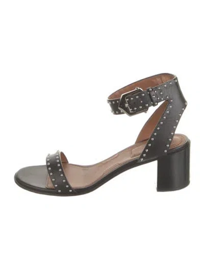 Pre-owned Givenchy Leather Studded Accents Sandals In Black