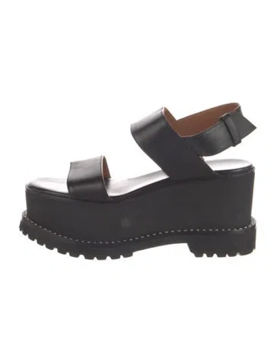 Pre-owned Givenchy Leather Studded Accents Sandals In Black