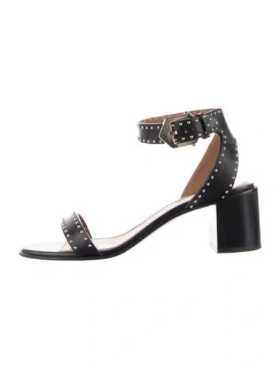Pre-owned Givenchy Leather Studded Accents Sandals In Black