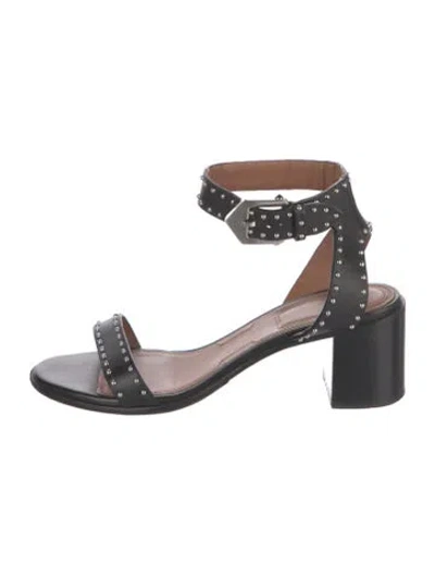 Pre-owned Givenchy Leather Studded Accents Sandals In Black