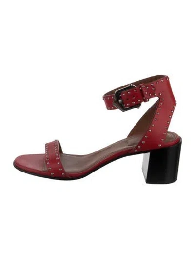 Pre-owned Givenchy Leather Studded Accents Sandals In Red